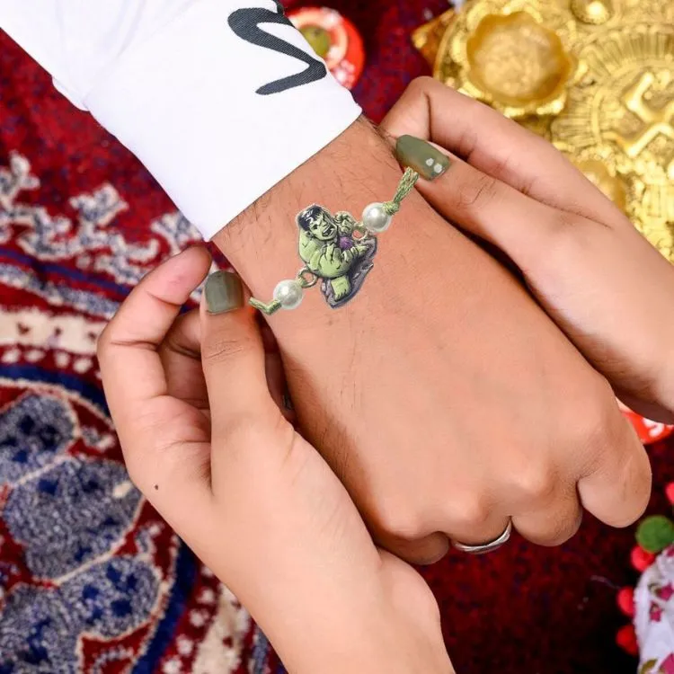Cartoon Hulk Rakhi with Thread